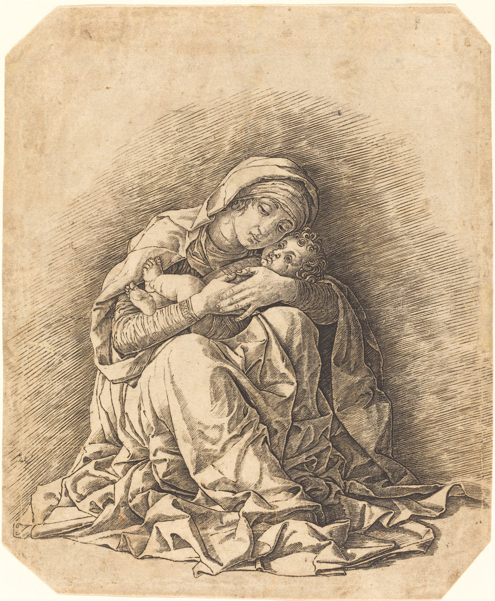 The Virgin and Child by Andrea Mantegna (Paduan, c. 1431 - 1506), 16X12"(A3)Poster Print