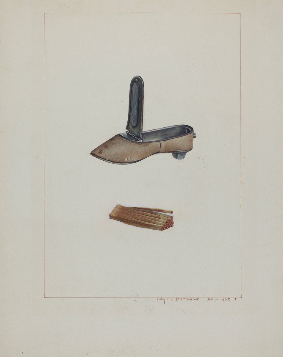 Slipper Match Box by Regina Henderer (American, active c. 1935), 16X12"(A3)Poster Print