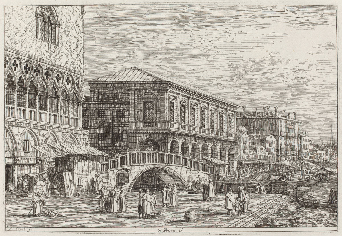 Le Preson. V. [lower left] by Canaletto (Italian, 1697 - 1768), 16X12"(A3)Poster Print