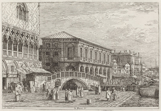 Le Preson. V. [lower left] by Canaletto (Italian, 1697 - 1768), 16X12"(A3)Poster Print