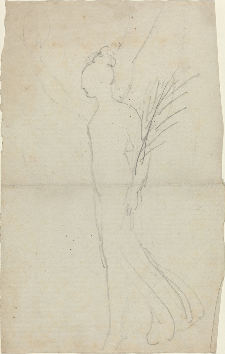 Striding Female with Palm by John Flaxman (British, 1755 - 1826), 16X12"(A3)Poster Print