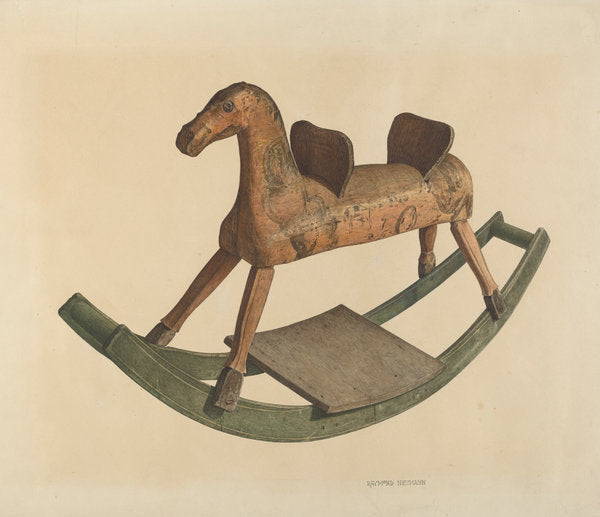 Rocking Horse by Raymond Neumann (American, active c. 1935), 16X12"(A3)Poster Print