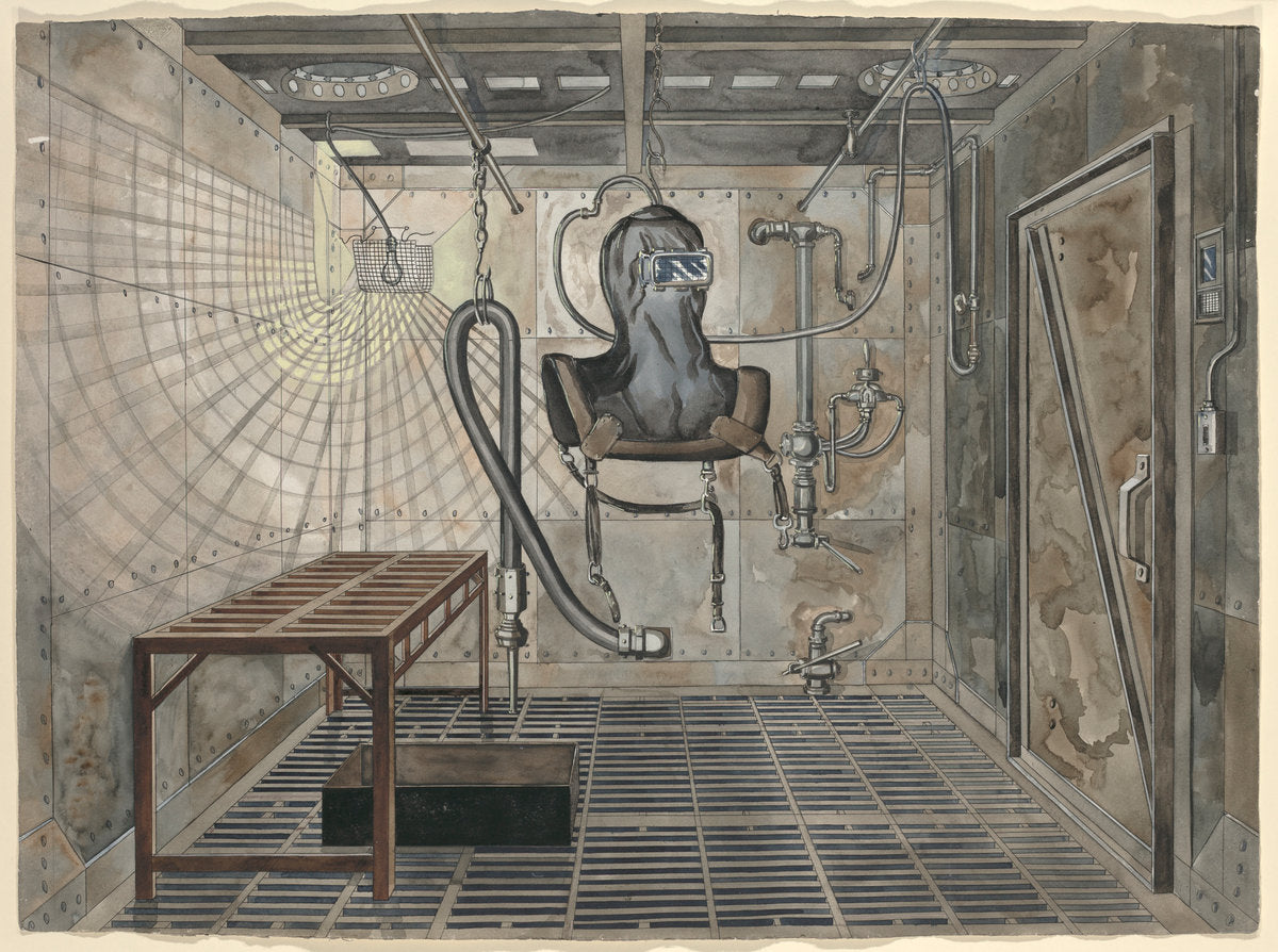 Interior Sand Blasting Chamber, 1935 by Perkins Harnly (American, 1901 - 1986), 16X12"(A3)Poster Print