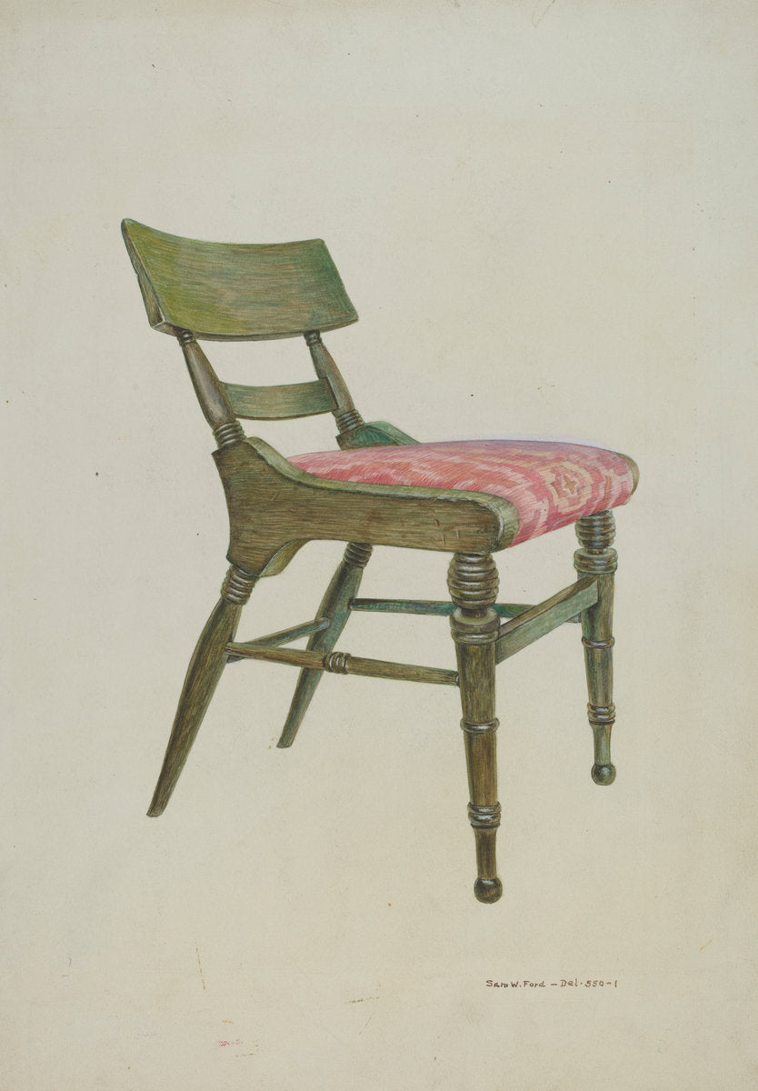 Samuel Chase Chair by Samuel W. Ford (American, active c. 1935), 16X12"(A3)Poster Print