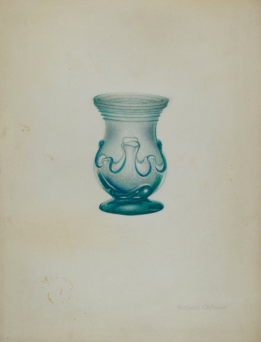 Glass Vase by Richard Whitaker (American, active c. 1935), 16X12"(A3)Poster Print