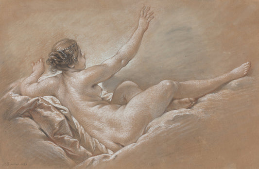 Danae Receiving the Golden Shower by François Boucher (French, 1703 - 1770), 16X12"(A3)Poster Print