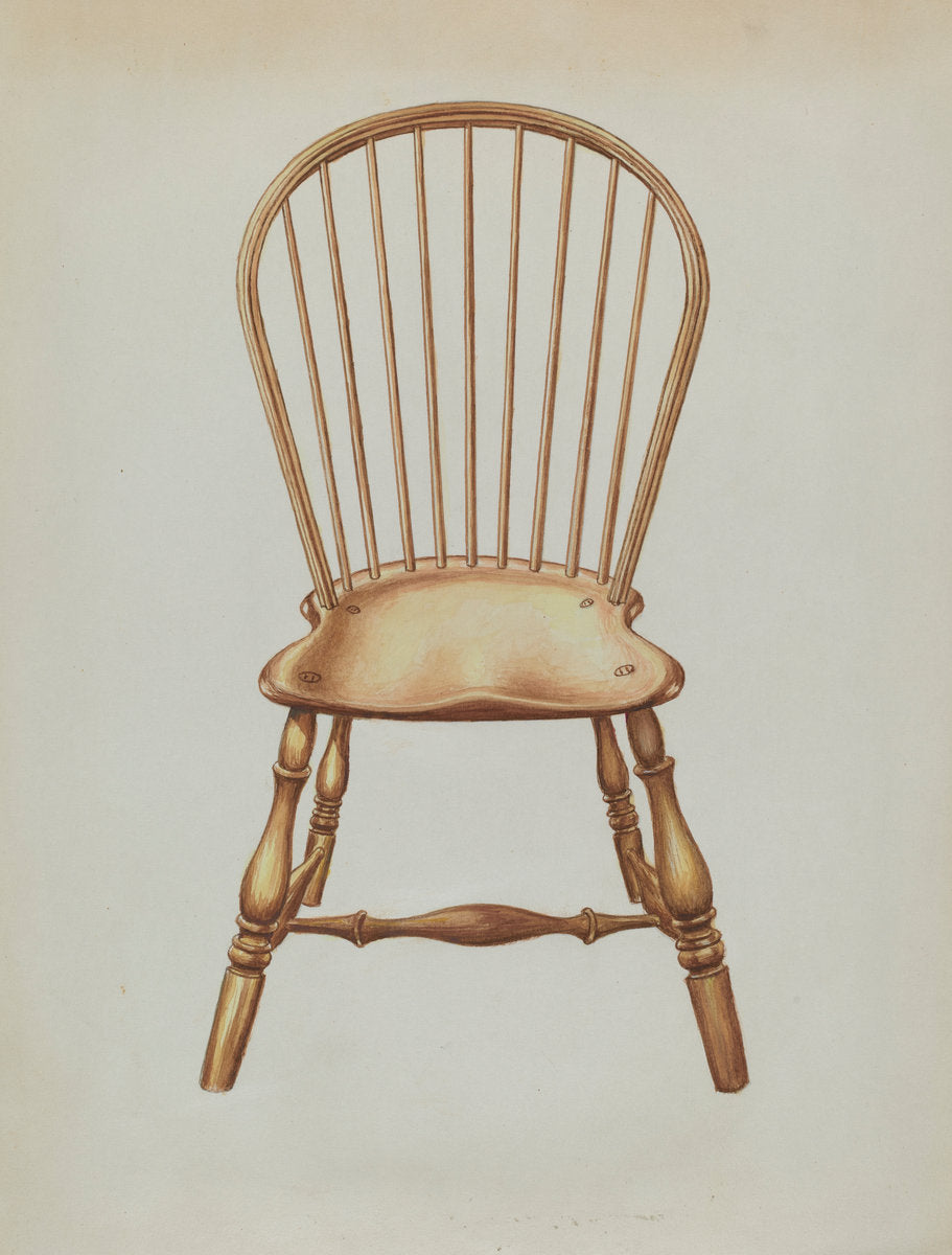 Windsor Chair by Gerald Bernhardt (American, active c. 1935), 16X12"(A3)Poster Print