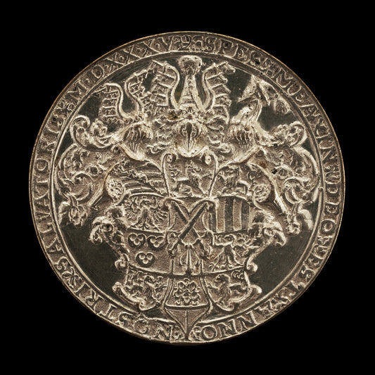 Shield with Helms and Crests [reverse] by Hans Reinhart the Elder (German, c. 1510 - 1581), 16X12"(A3)Poster Print