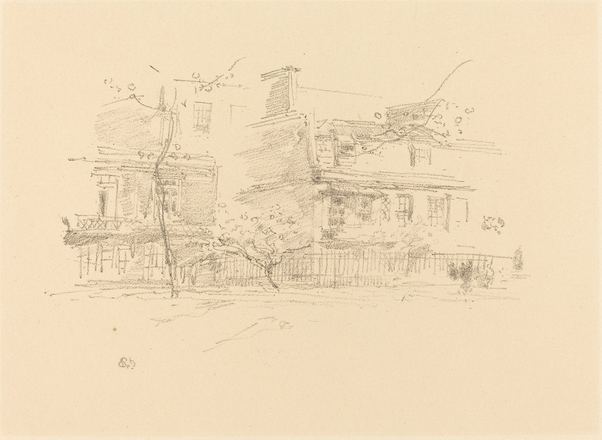 Lindsay Row, Chelsea by James McNeill Whistler (American, 1834 - 1903), 16X12"(A3)Poster Print