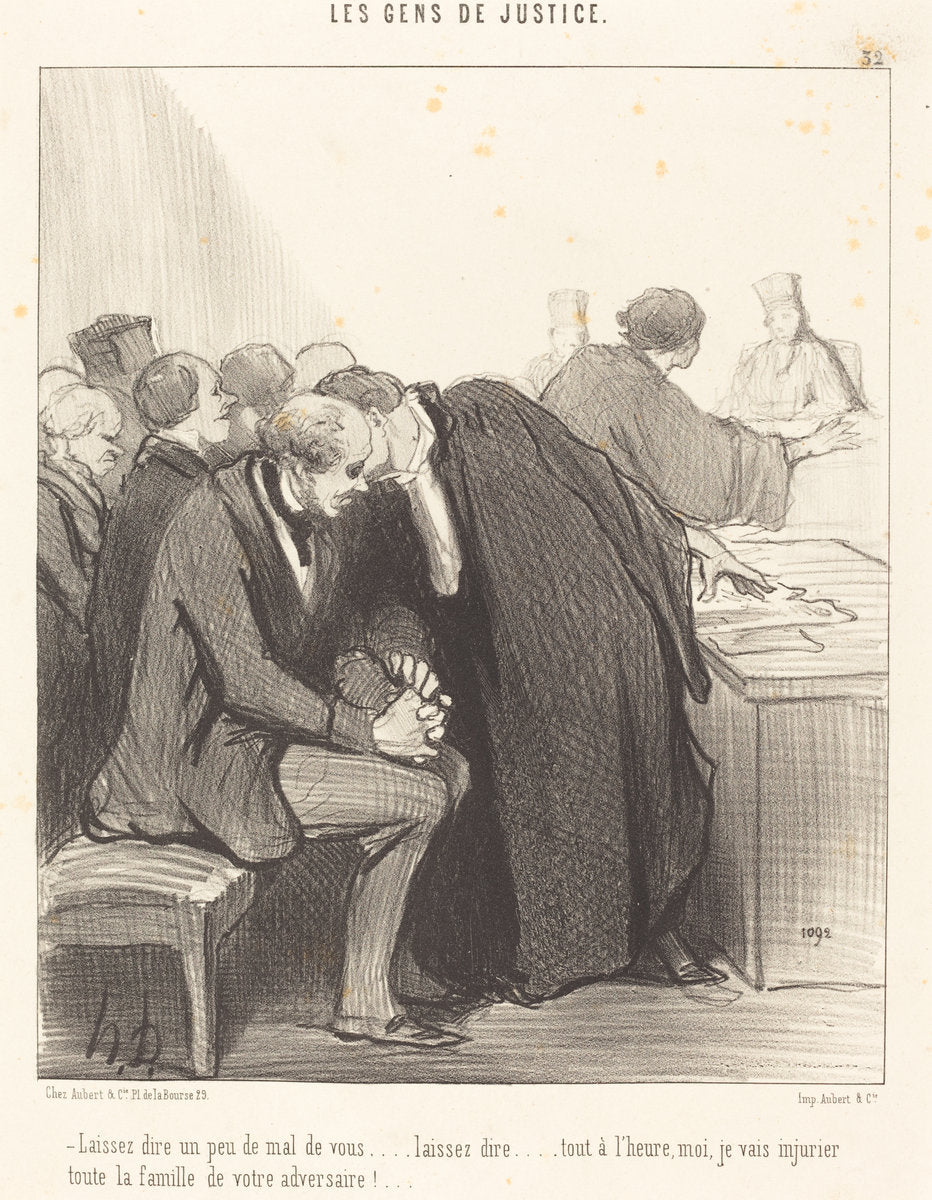 Laissez dire un peu de mal de vous... by Honoré Daumier (French, 1808 - 1879), 16X12"(A3)Poster Print
