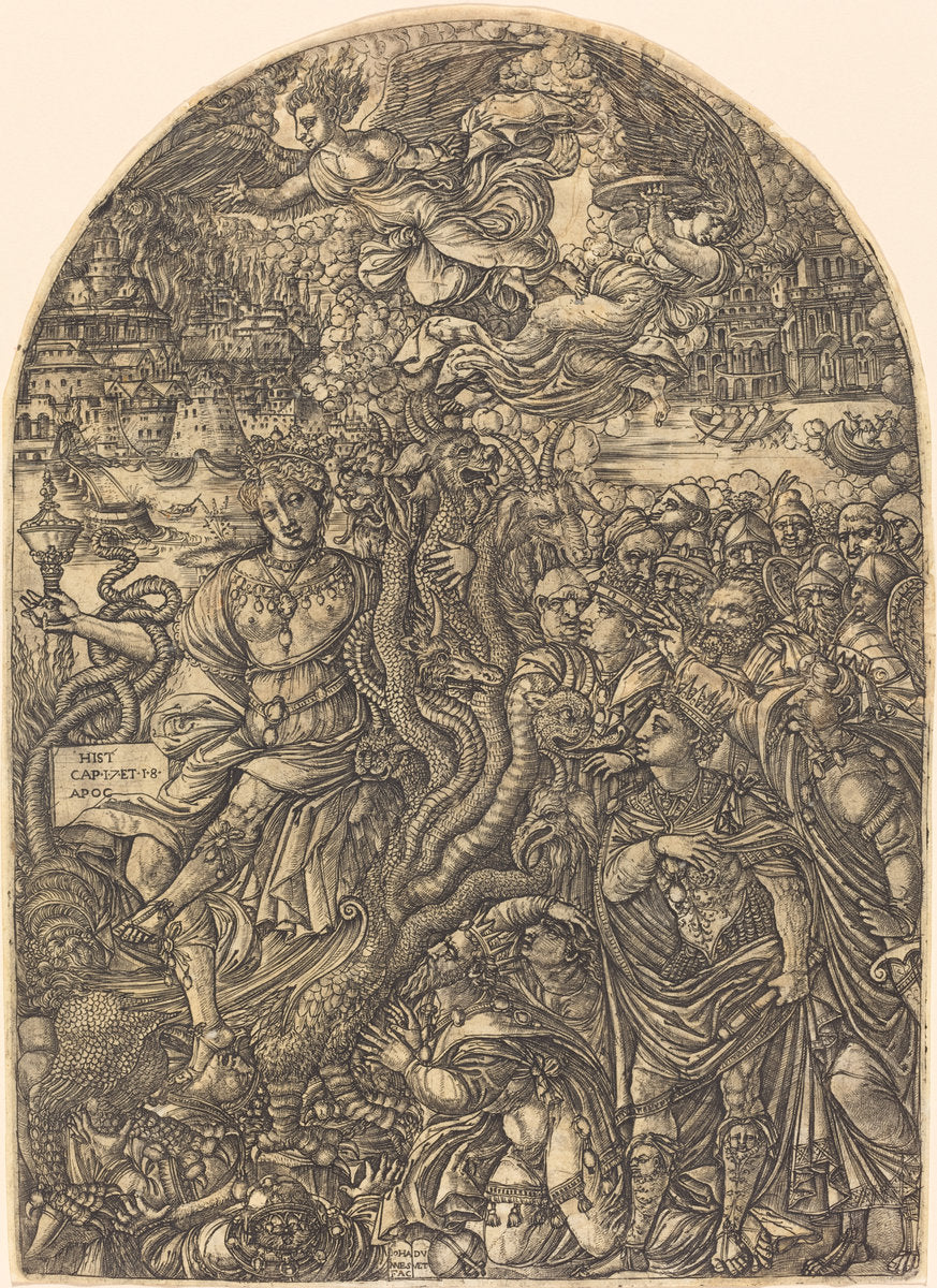 The Babylon Harlot by Jean Duvet (French, 1485 - c. 1570), 16X12"(A3)Poster Print