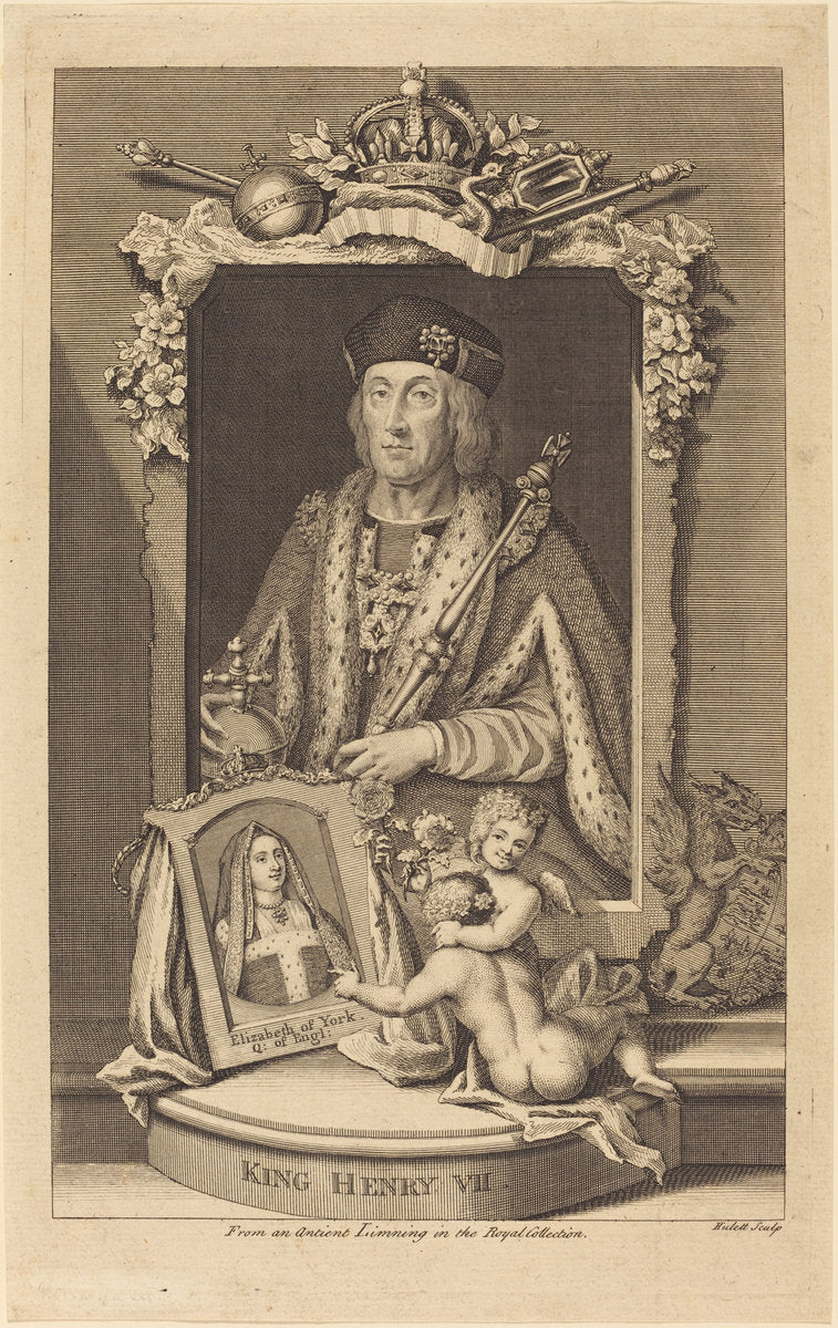 King Henry VII by James Hulett after George Vertue (British, died 1771), 16X12"(A3)Poster Print