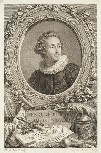 Henri de Bourbon, Roi de Navarre by Simon Charles Miger after François-André Vincent (French, 1736 - 1820), 16X12"(A3)Poster Print