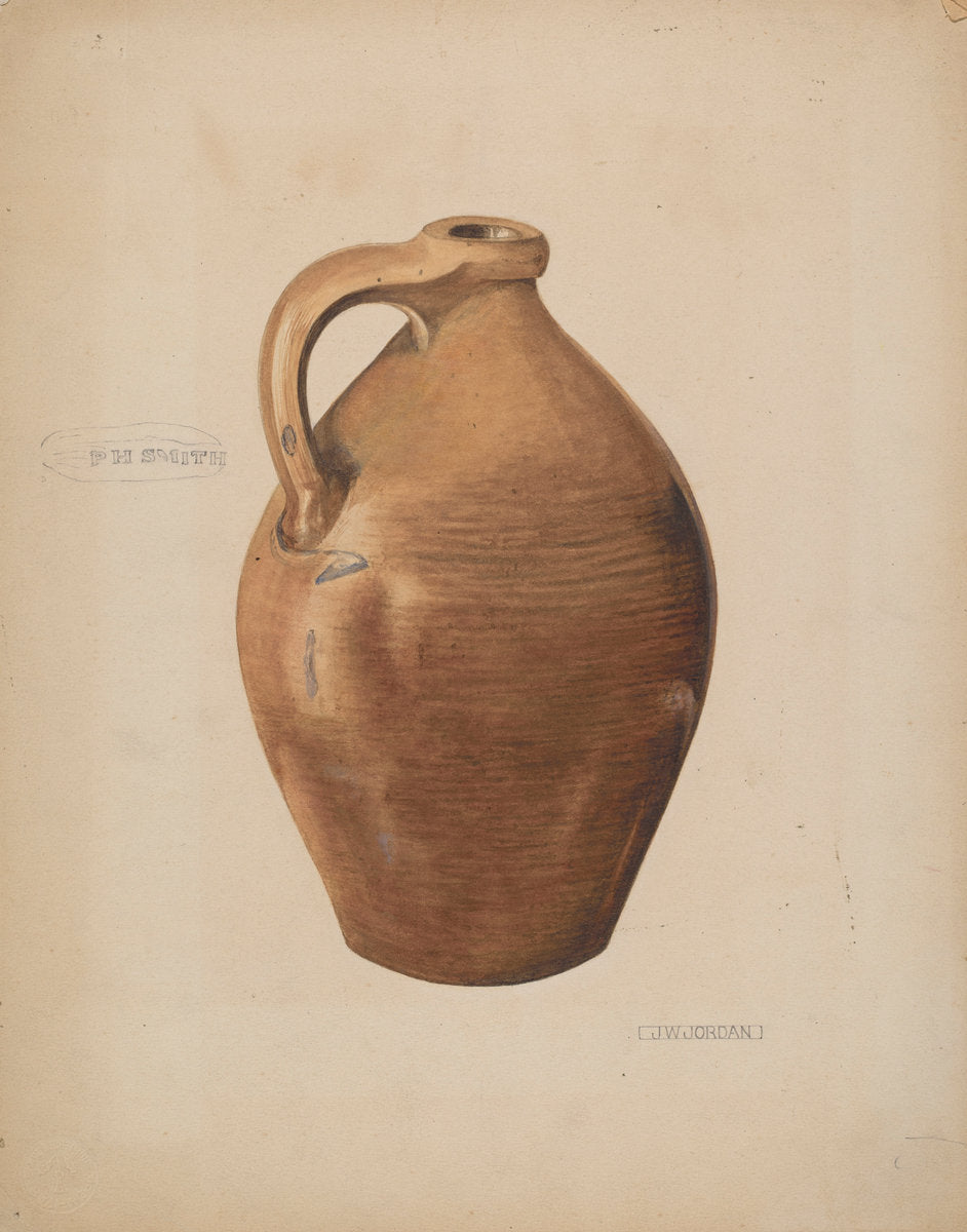 Demi-John Pottery by John Jordan (American, active c. 1935), 16X12"(A3)Poster Print