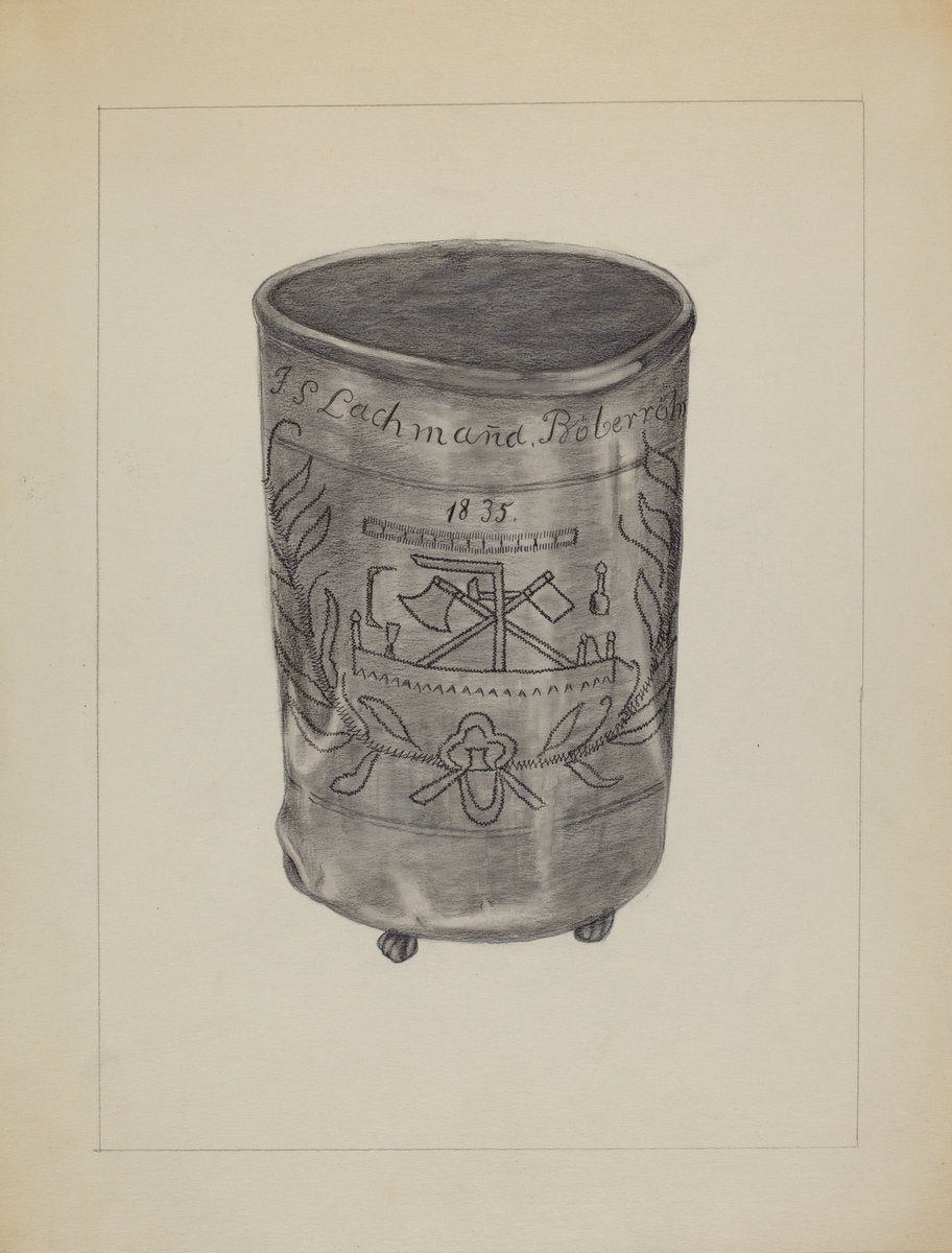 Pewter Beaker by Gertrude Lemberg (American, active c. 1935), 16X12"(A3)Poster Print