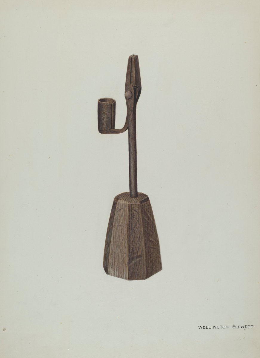 Rush Holder with Candle Socket by Wellington Blewett (American, active c. 1935), 16X12"(A3)Poster Print