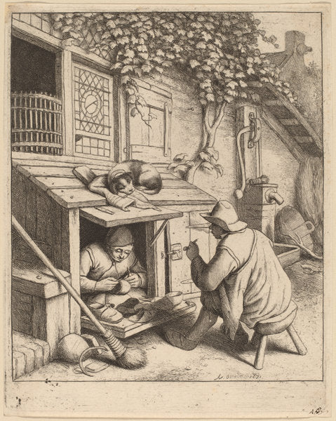 Cobbler by Adriaen van Ostade (Dutch, 1610 - 1685), 16X12"(A3)Poster Print