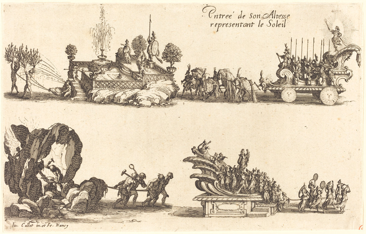 Entry of His Highness, Representing the Sun by Jacques Callot (French, 1592 - 1635), 16X12"(A3)Poster Print