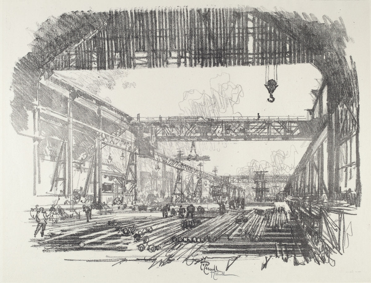 Steel Bars for Shells by Joseph Pennell (American, 1857 - 1926), 16X12"(A3)Poster Print
