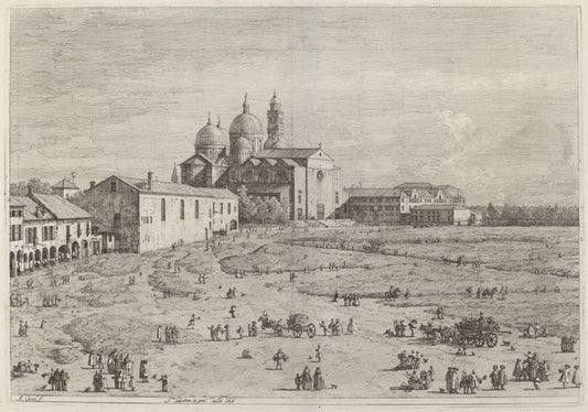 S. Giustina in pra della Vale by Canaletto (Italian, 1697 - 1768), 16X12"(A3)Poster Print