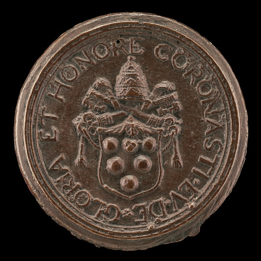 c. 1513/1515 by Roman 16th Century (Shield with the Medici Arms, Surmounted by the Papal  Tiara and Crossed Keys [reverse]), 16X12"(A3)Poster Print