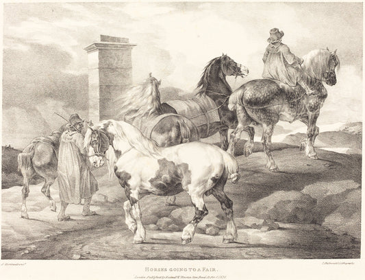 Horses Going to a Fair by Théodore Gericault (French, 1791 - 1824), 16X12"(A3)Poster Print