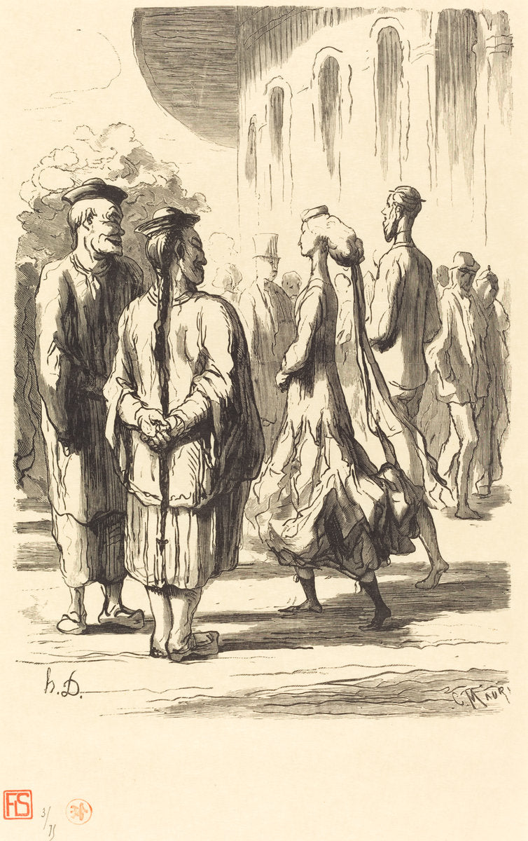 Exposition universelle: Quel sont les plus Chinois? by Charles Maurand after Honoré Daumier (French, active 1863/1881), 16X12"(A3)Poster Print
