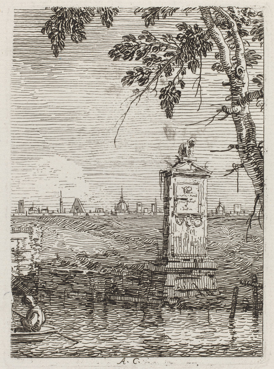The Little Monument [left] by Canaletto (Italian, 1697 - 1768), 16X12"(A3)Poster Print