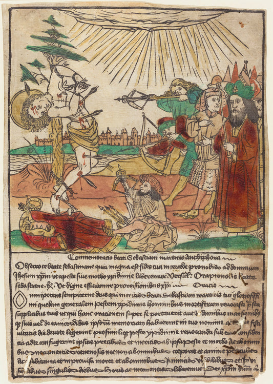 1440/1460 by German 15th Century (Saint Sebastian), 16X12"(A3)Poster Print