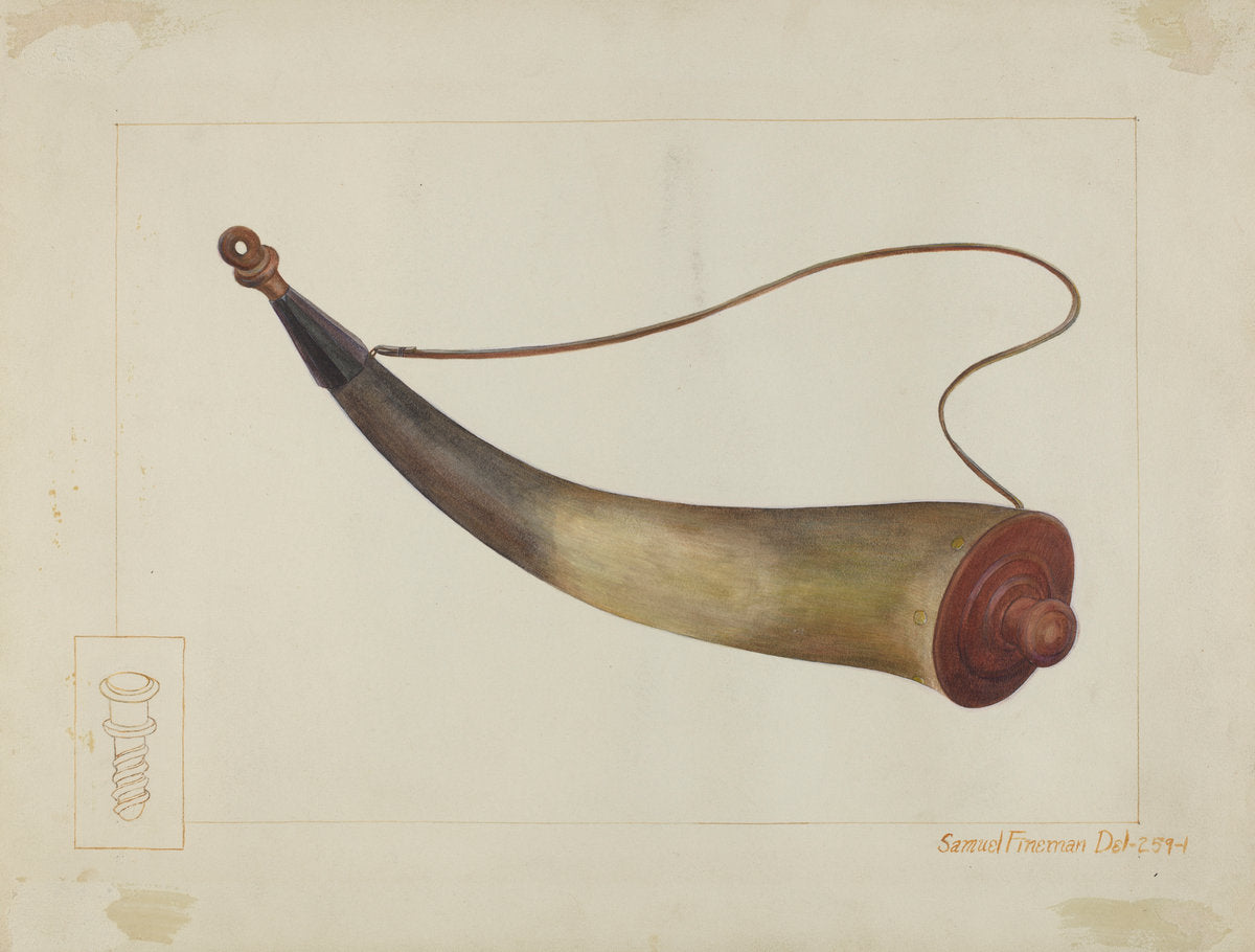 Powder Horn by Samuel Fineman (American, active c. 1935), 16X12"(A3)Poster Print