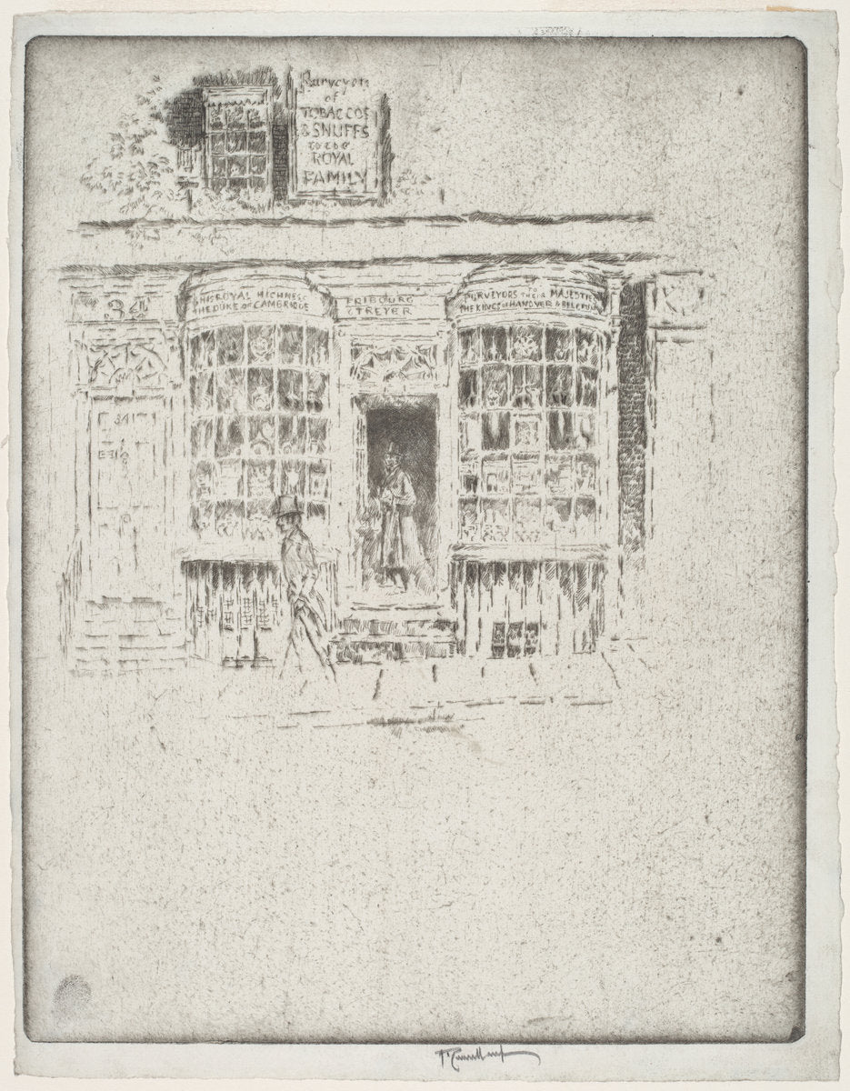 The Tobacco Shop by Joseph Pennell (American, 1857 - 1926), 16X12"(A3)Poster Print