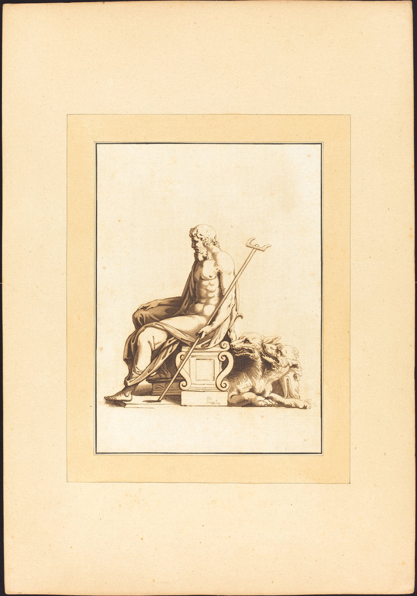 Neptune by Katharina Prestel after Giulio Romano (German, 1747 - 1794), 16X12"(A3)Poster Print