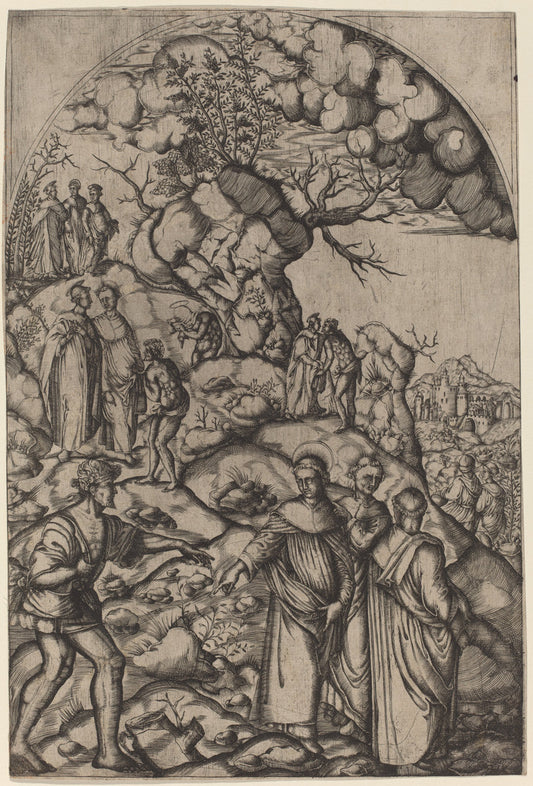 c. 1510/1520 by after Andrea del Sarto (Saint Filippo Benizzi Healing a Beggar), 16X12"(A3)Poster Print