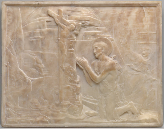 Saint Jerome in the Desert by Desiderio da Settignano (Florentine, c. 1429 - 1464), 16X12"(A3)Poster Print