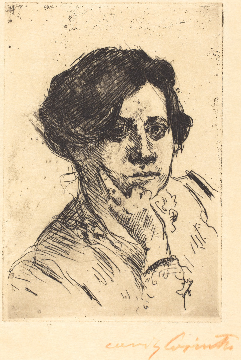 Head of Woman (Frauenkopf) by Lovis Corinth (German, 1858 - 1925), 16X12"(A3)Poster Print