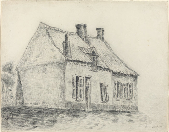 The Magrot House, Cuesmes by Vincent van Gogh (Dutch, 1853 - 1890), 16X12