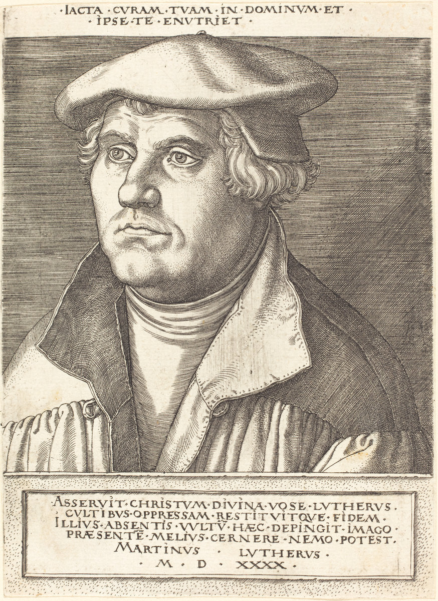 Martin Luther by Heinrich Aldegrever (German, 1502 - 1555/1561), 16X12"(A3)Poster Print