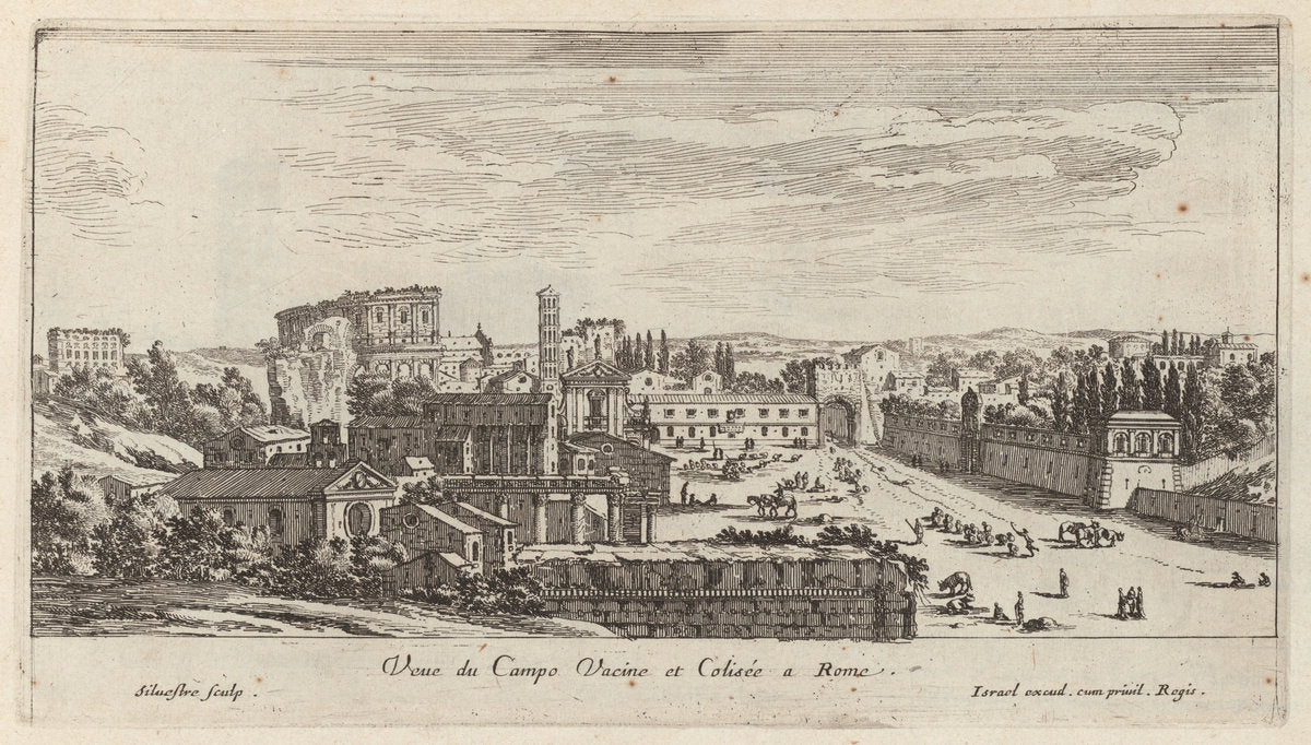 Veue du Campo Vacine et Colisée a Rome by Israël Silvestre (French, 1621 - 1691), 16X12"(A3)Poster Print