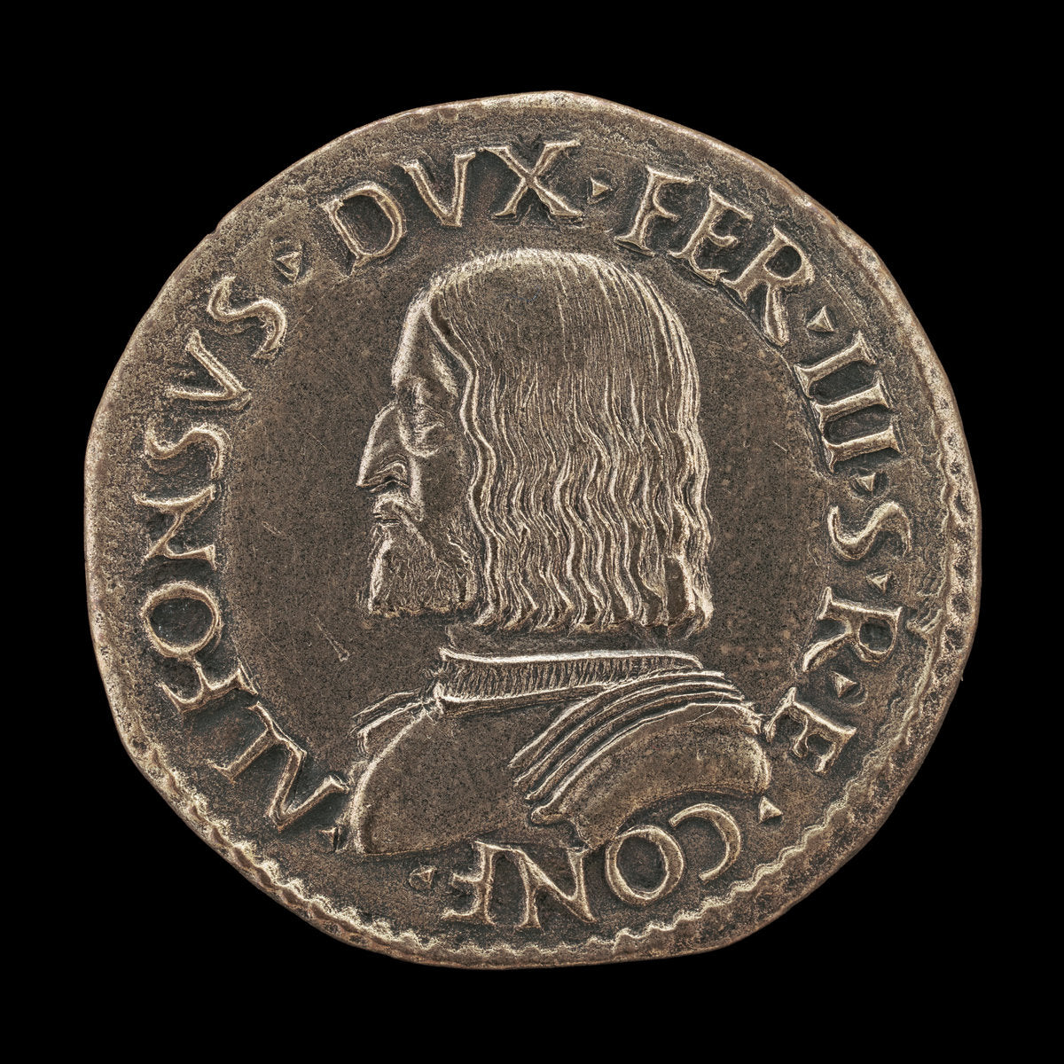 16th century by Ferrarese 16th Century (Alfonso I d'Este, 1476-1534, 3rd Duke of Ferrara, Modena and Reggio 1505 [obverse]), 16X12"(A3)Poster Print