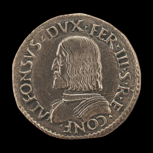16th century by Ferrarese 16th Century (Alfonso I d'Este, 1476-1534, 3rd Duke of Ferrara, Modena and Reggio 1505 [obverse]), 16X12"(A3)Poster Print