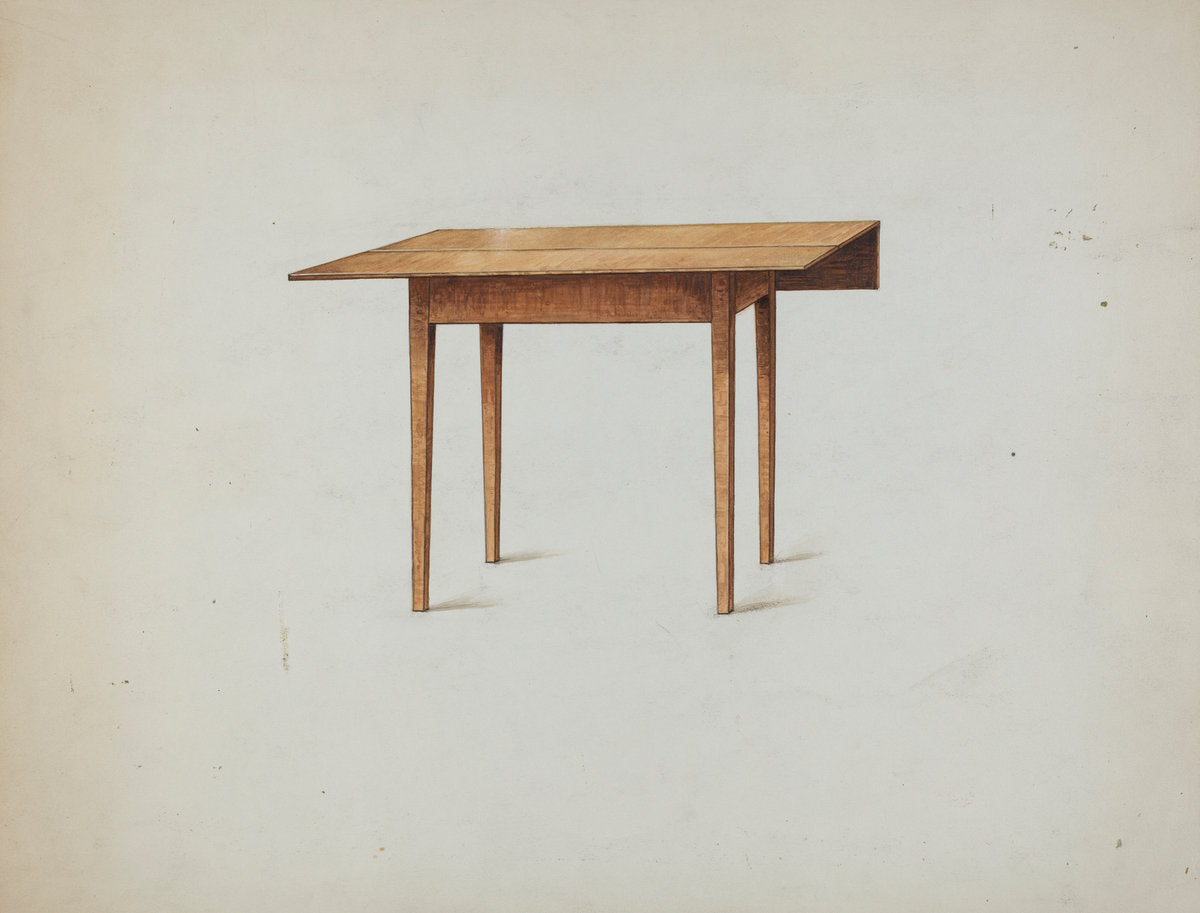 Shaker Drop-leaf Table by Ray Holden (American, active c. 1935), 16X12"(A3)Poster Print