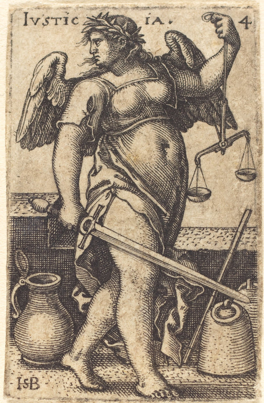 Justicia by Sebald Beham (German, 1500 - 1550), 16X12"(A3)Poster Print