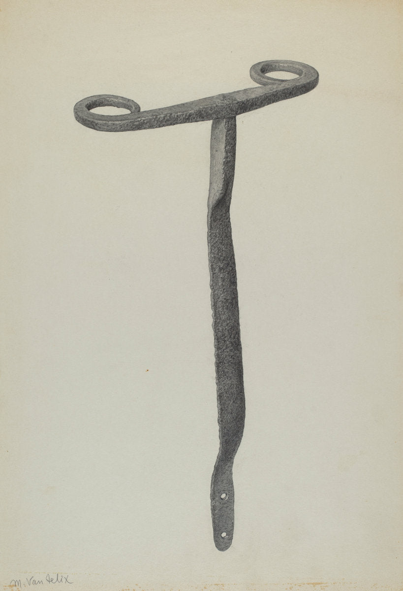 Latch for Double Swing Gate by Maurice Van Felix (American, active c. 1935), 16X12"(A3)Poster Print
