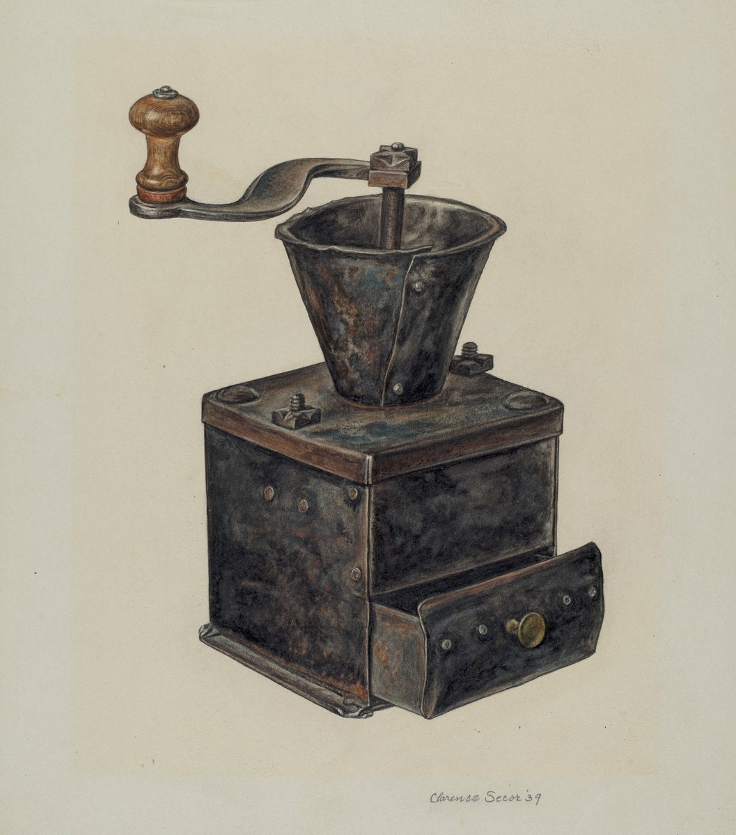 Coffee Mill by Clarence Secor (American, active c. 1935), 16X12"(A3)Poster Print