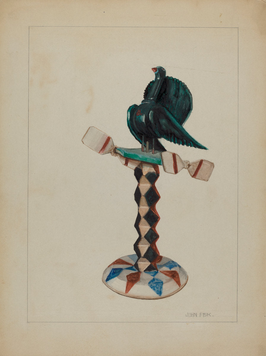 Pa. German Toy Bird by John Fisk (American, active c. 1935), 16X12"(A3)Poster Print