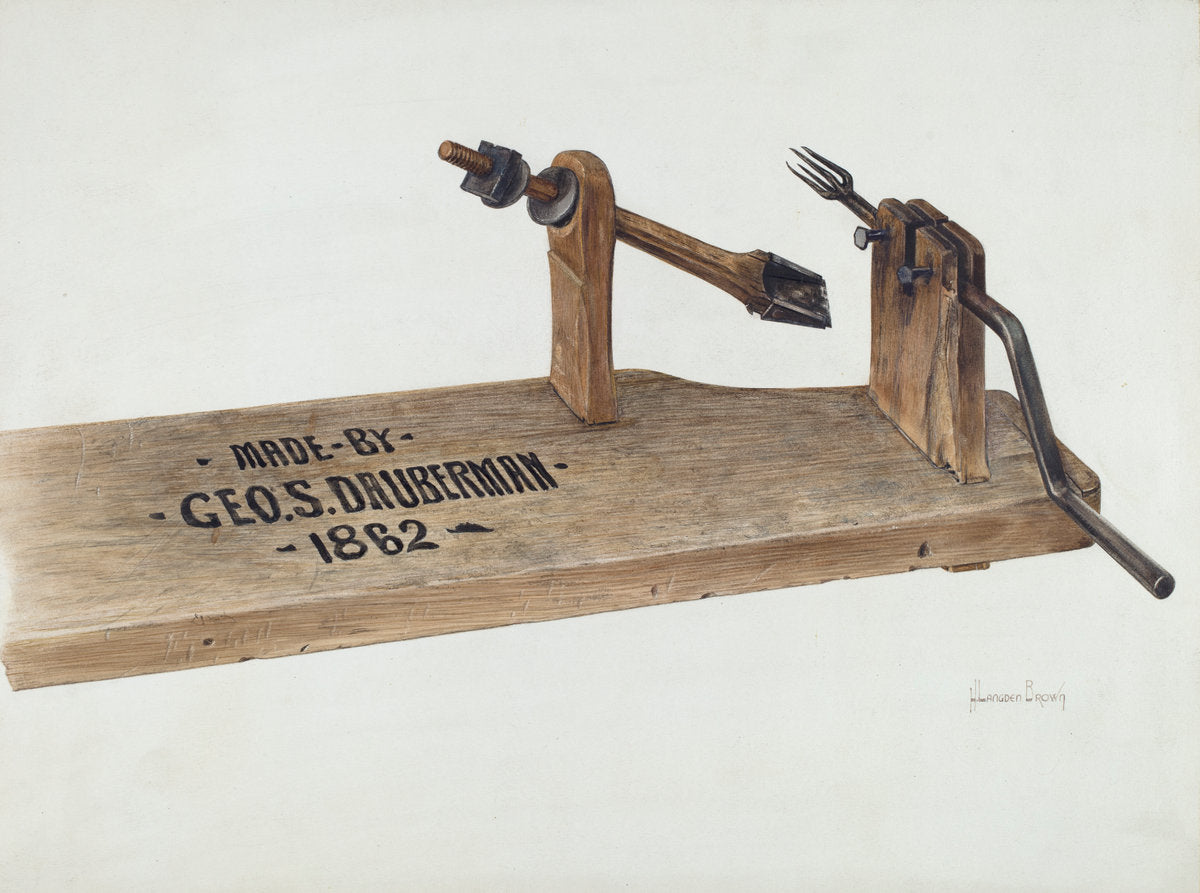 Apple Peeler by H. Langden Brown and Milton Bevier (American, active c. 1935), 16X12"(A3)Poster Print