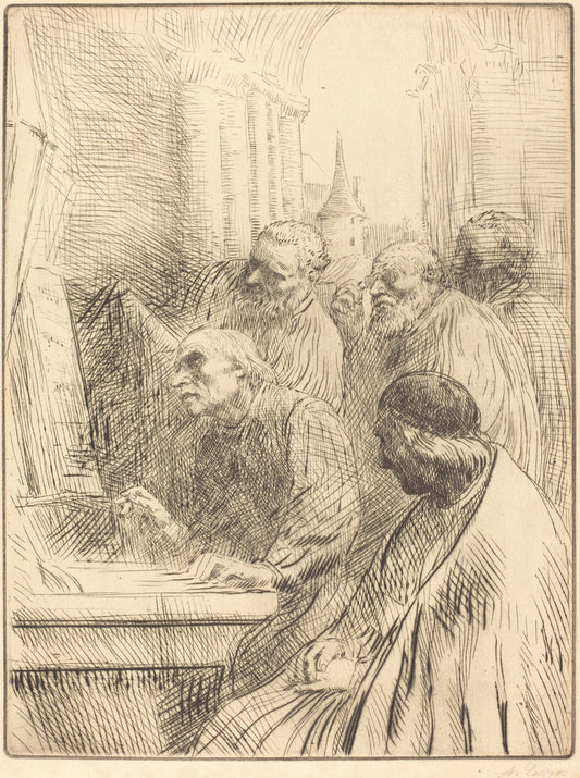 Monks at Church (Les moines a l'eglise) by Alphonse Legros (French, 1837 - 1911), 16X12"(A3)Poster Print