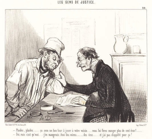 Plaidez... ça sera un bon tour a jouer... by Honoré Daumier (French, 1808 - 1879), 16X12"(A3)Poster Print