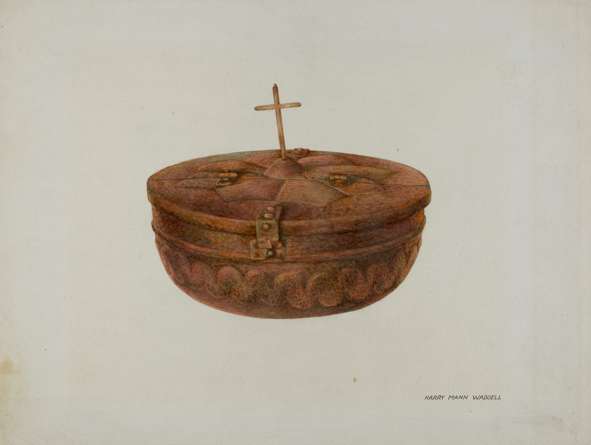 Baptismal Font by Harry Mann Waddell (American, active c. 1935), 16X12"(A3)Poster Print