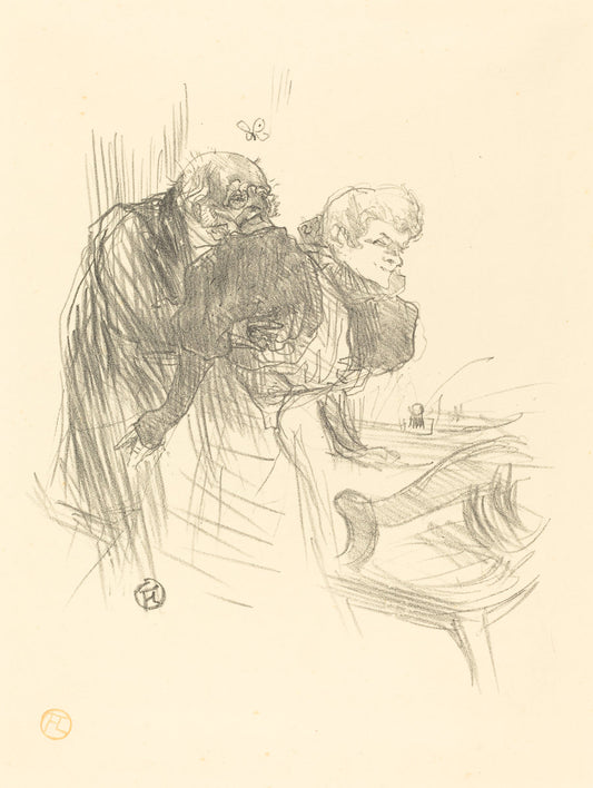 Les vieux papillons by Henri de Toulouse-Lautrec (French, 1864 - 1901), 16X12"(A3)Poster Print